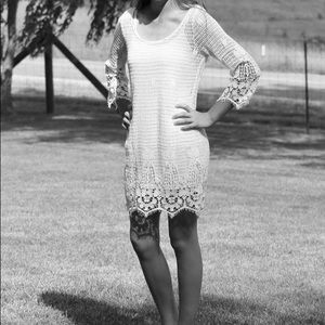 American Eagle white lace dress with slip